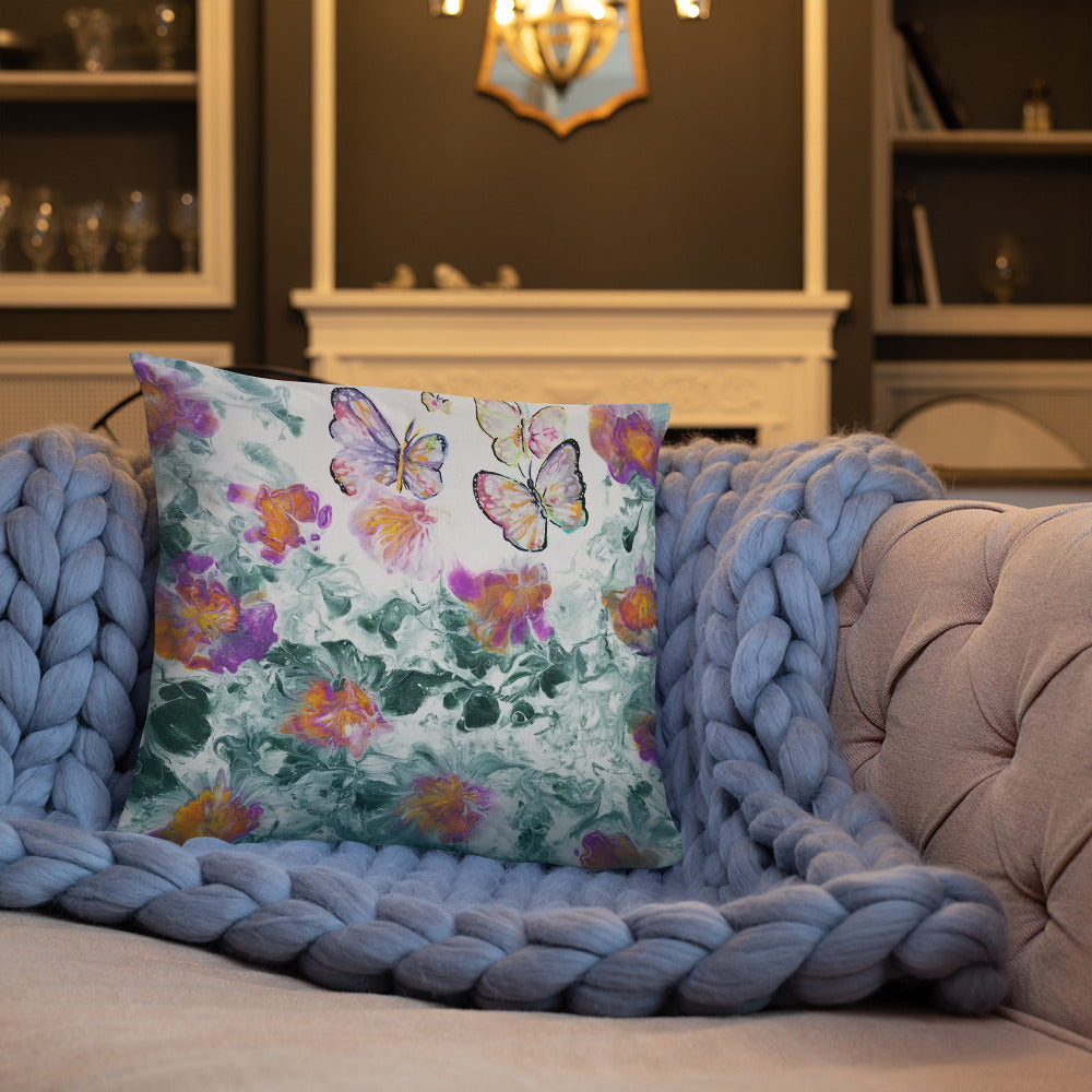Butterflies in the Flowers Pillow