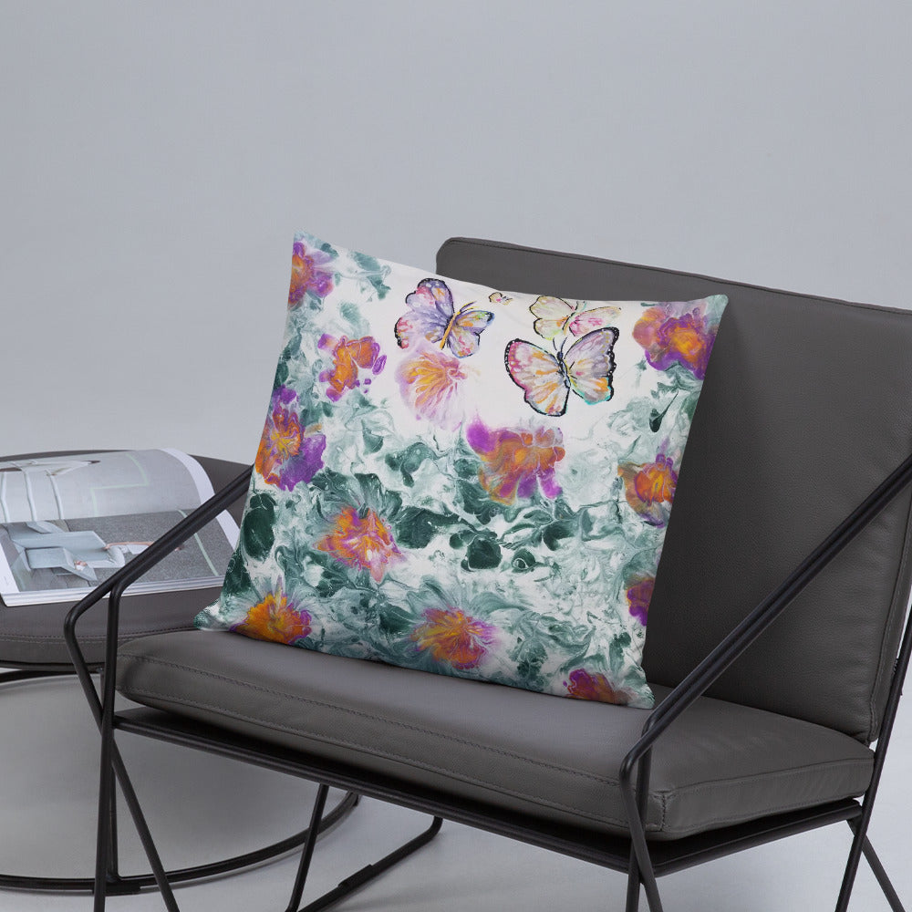 Butterflies in the Flowers Pillow