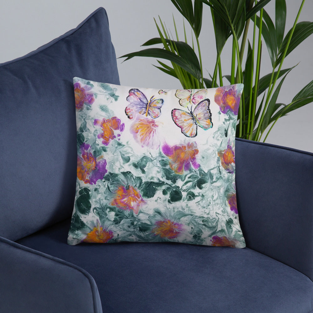 Butterflies in the Flowers Pillow