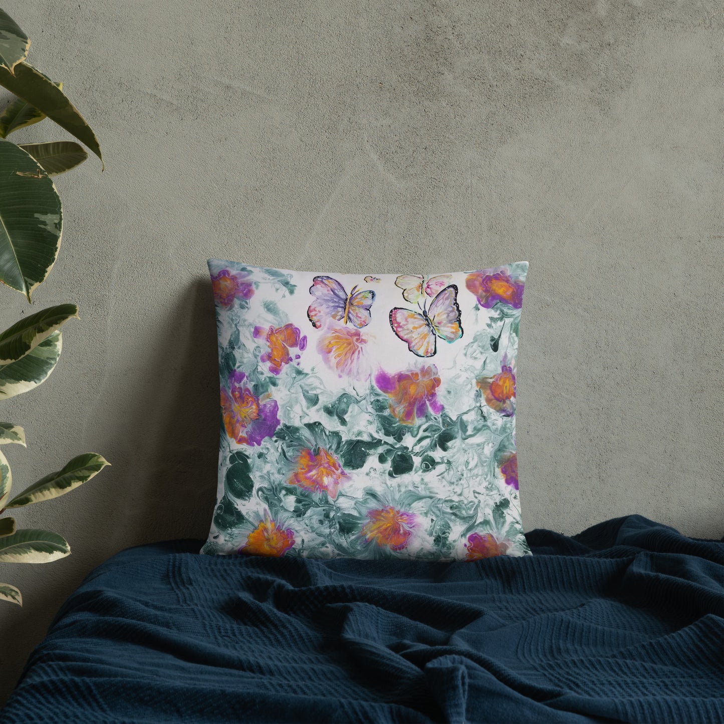 Butterflies in the Flowers Pillow