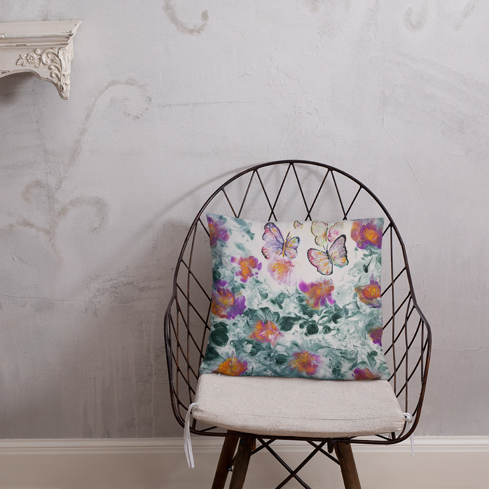 Butterflies in the Flowers Pillow