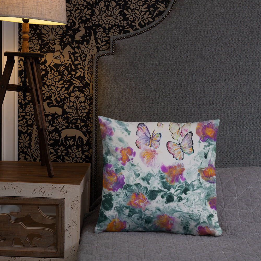 Butterflies in the Flowers Pillow