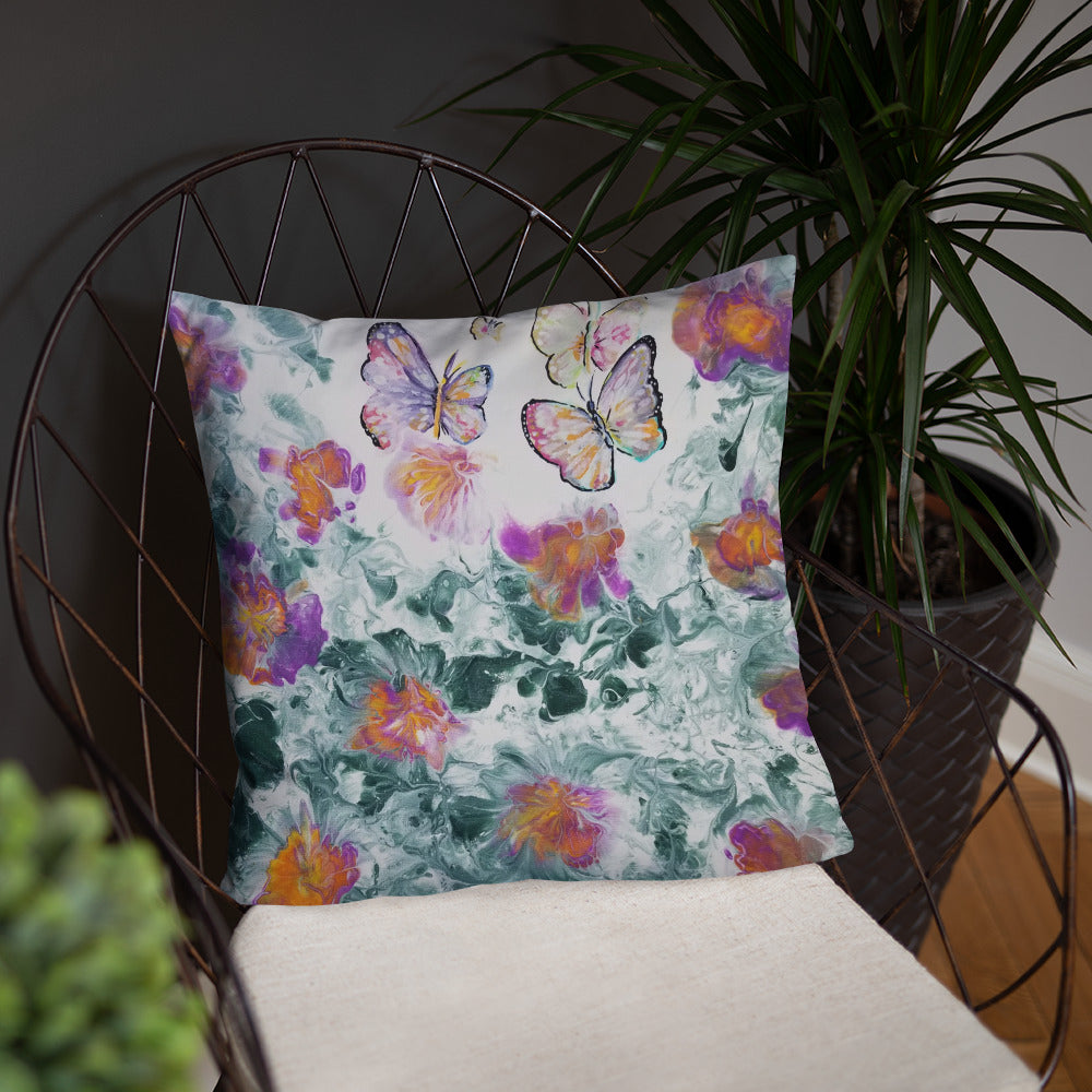 Butterflies in the Flowers Pillow