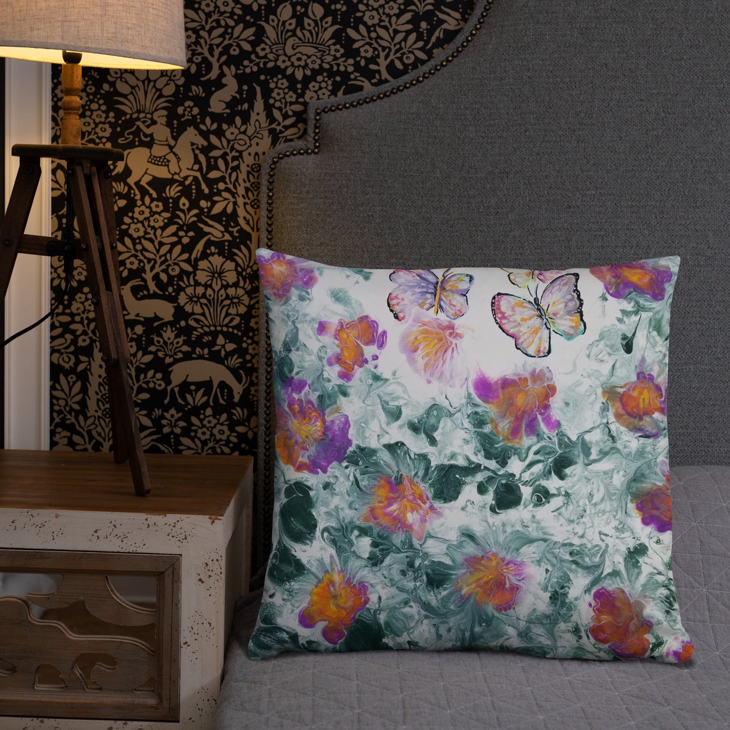 Butterflies in the Flowers Pillow