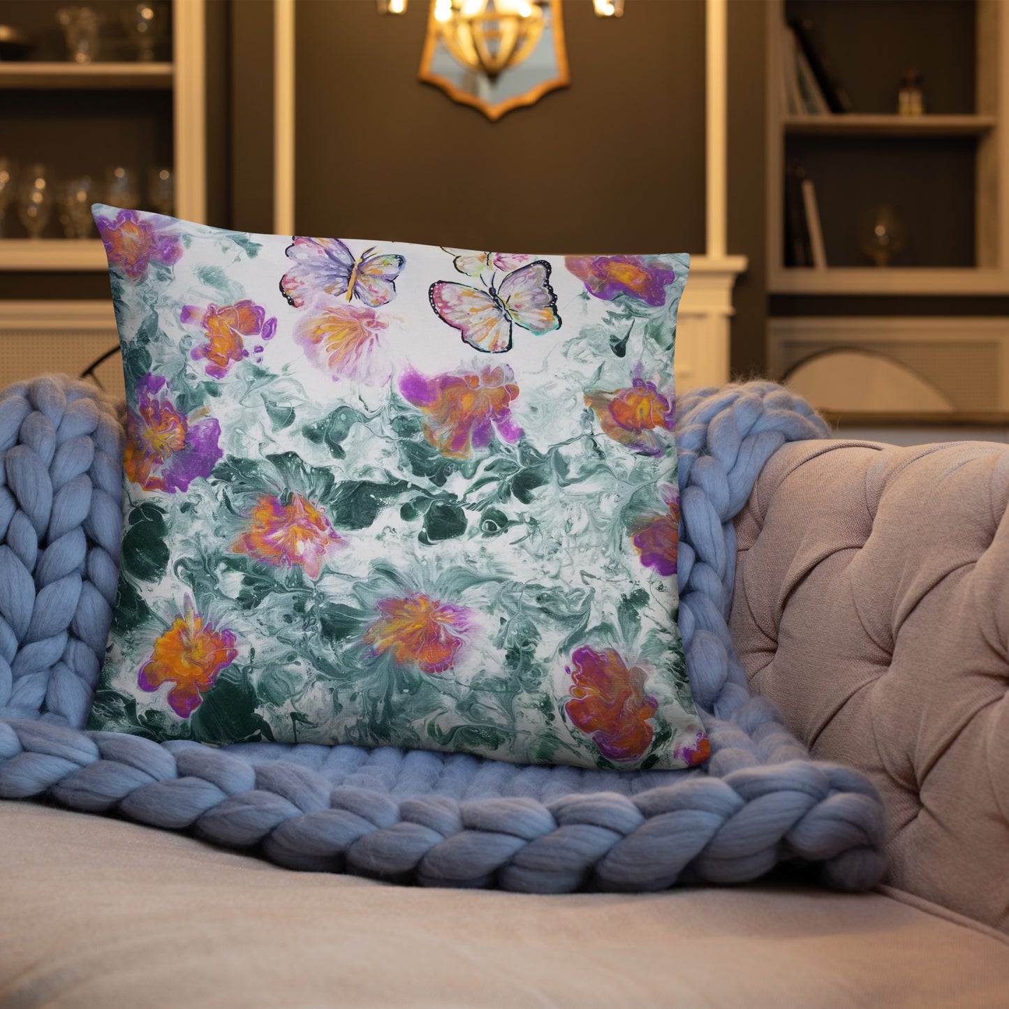 Butterflies in the Flowers Pillow