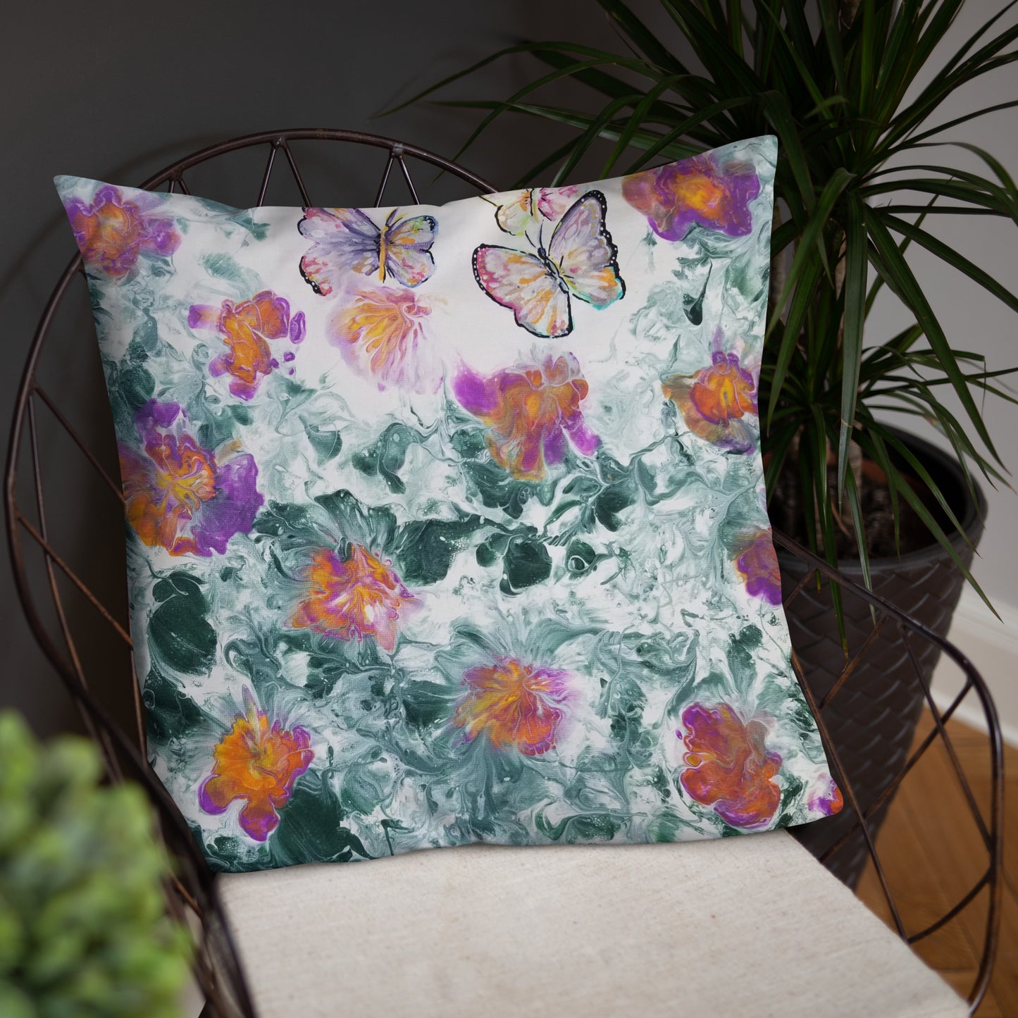 Butterflies in the Flowers Pillow