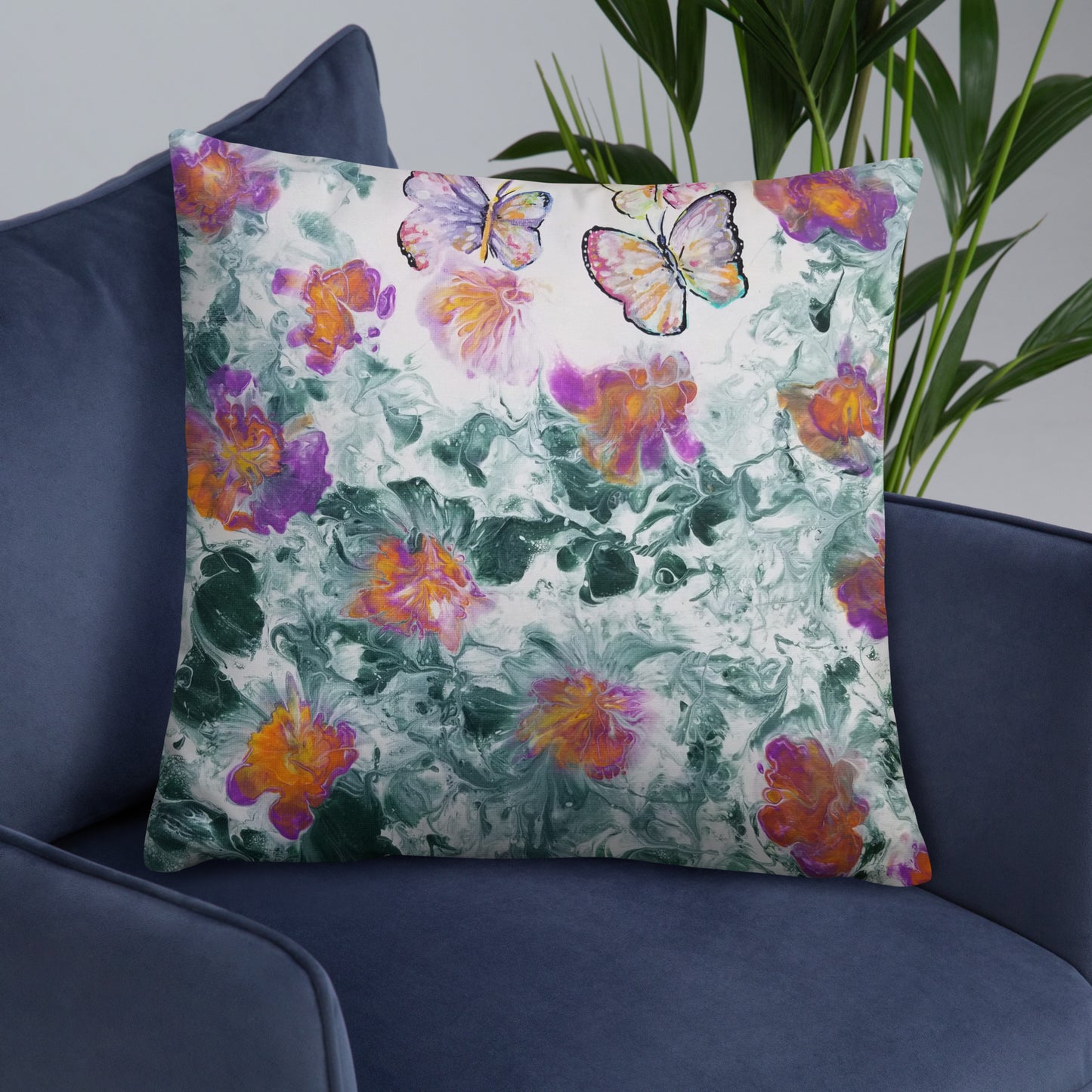 Butterflies in the Flowers Pillow