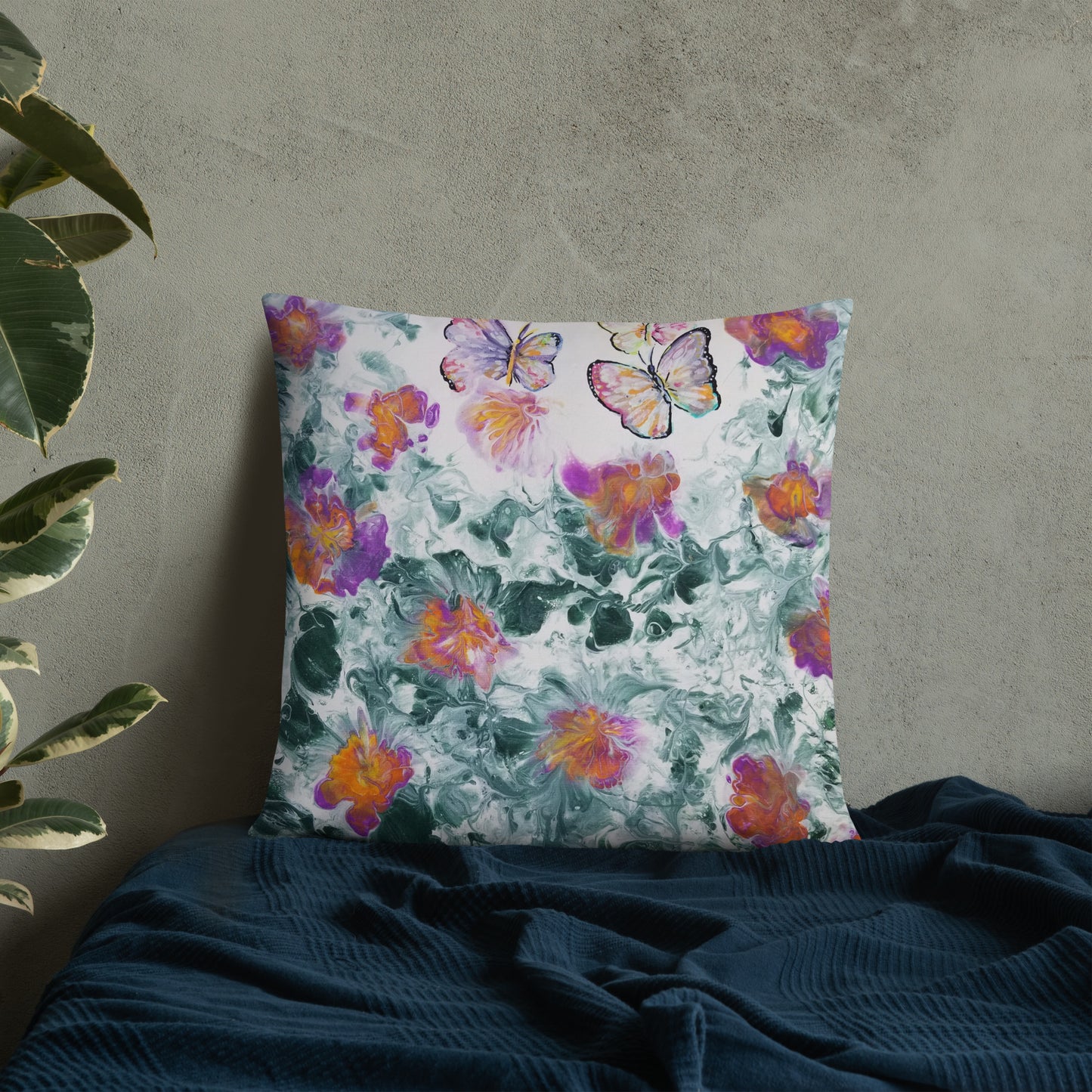 Butterflies in the Flowers Pillow