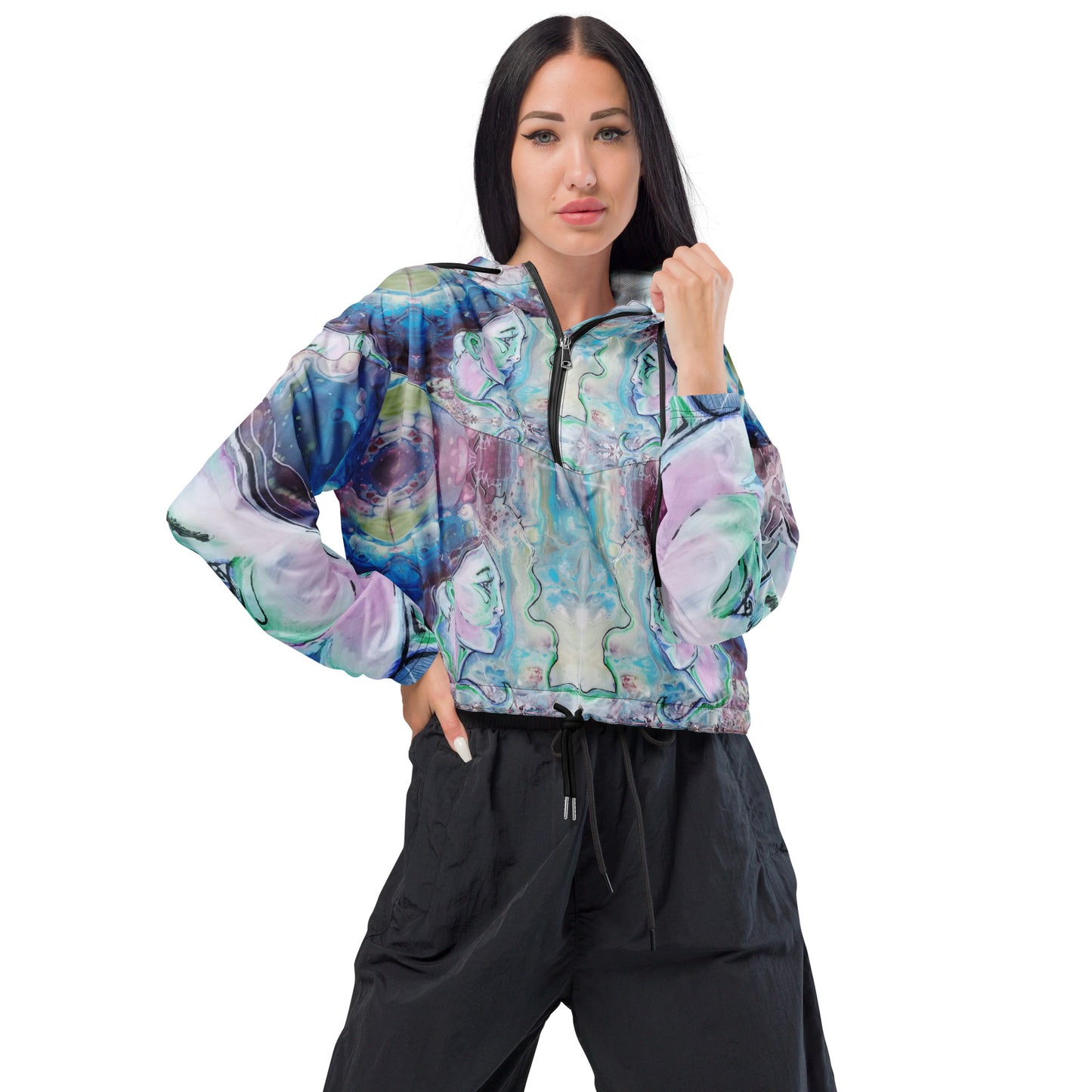 Lady in Blue Women’s cropped windbreaker