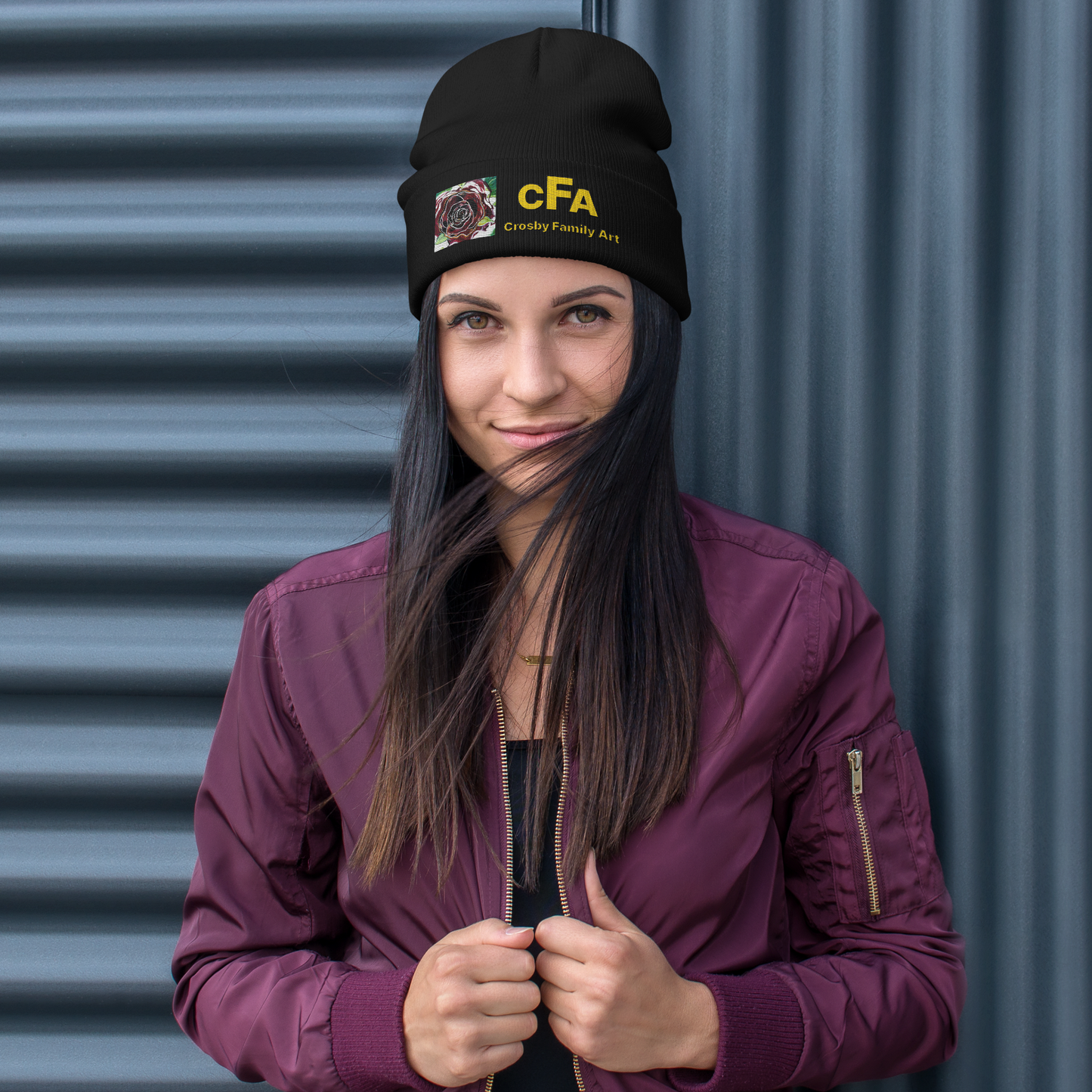 Embroidered Crosby Family Art Beanie