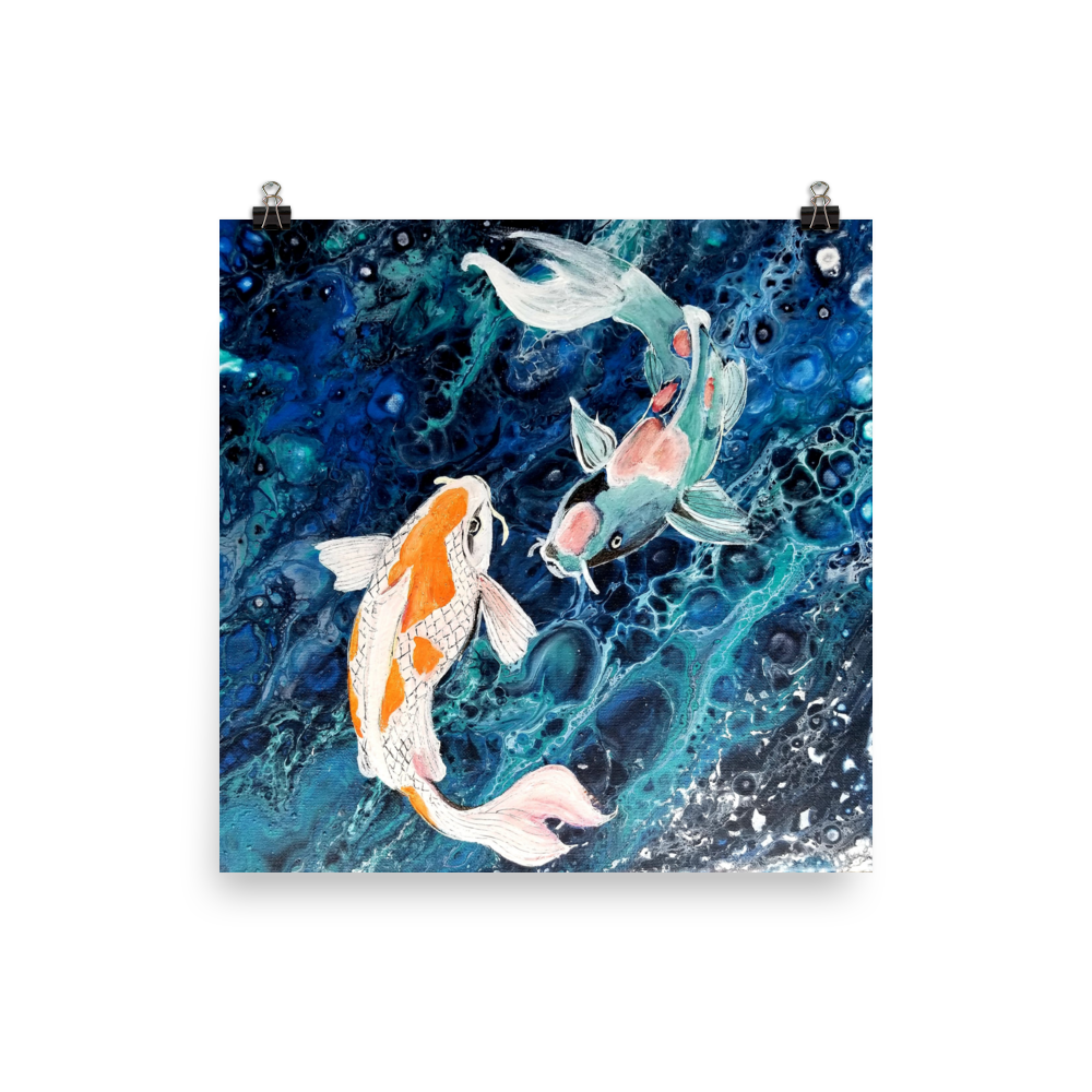 Dancing Koi Poster