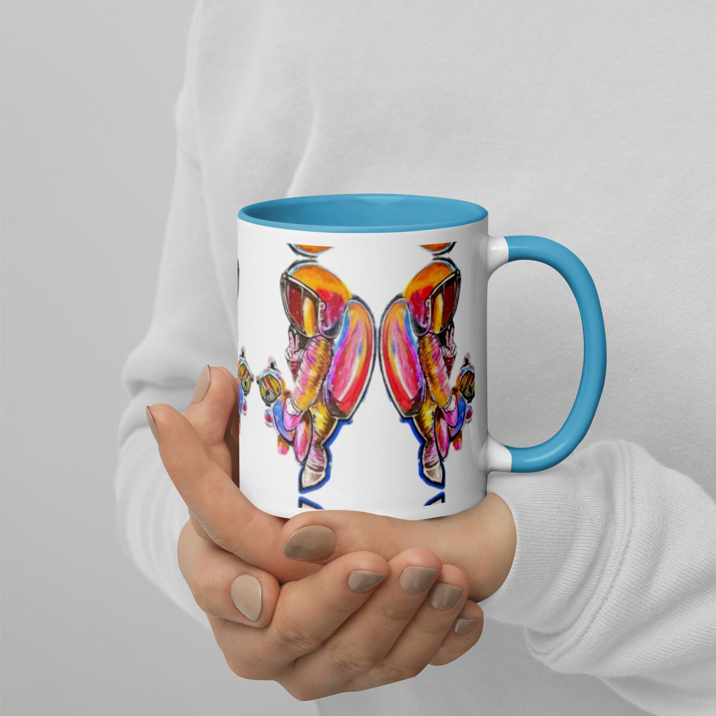 Space Girl with Teddy Mug with Color Inside