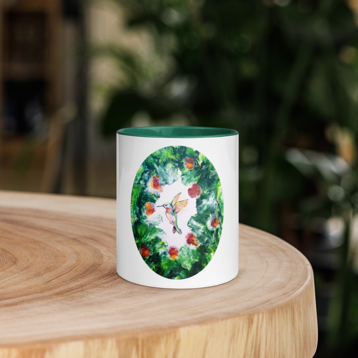 Hummingbird Mug with Color Inside