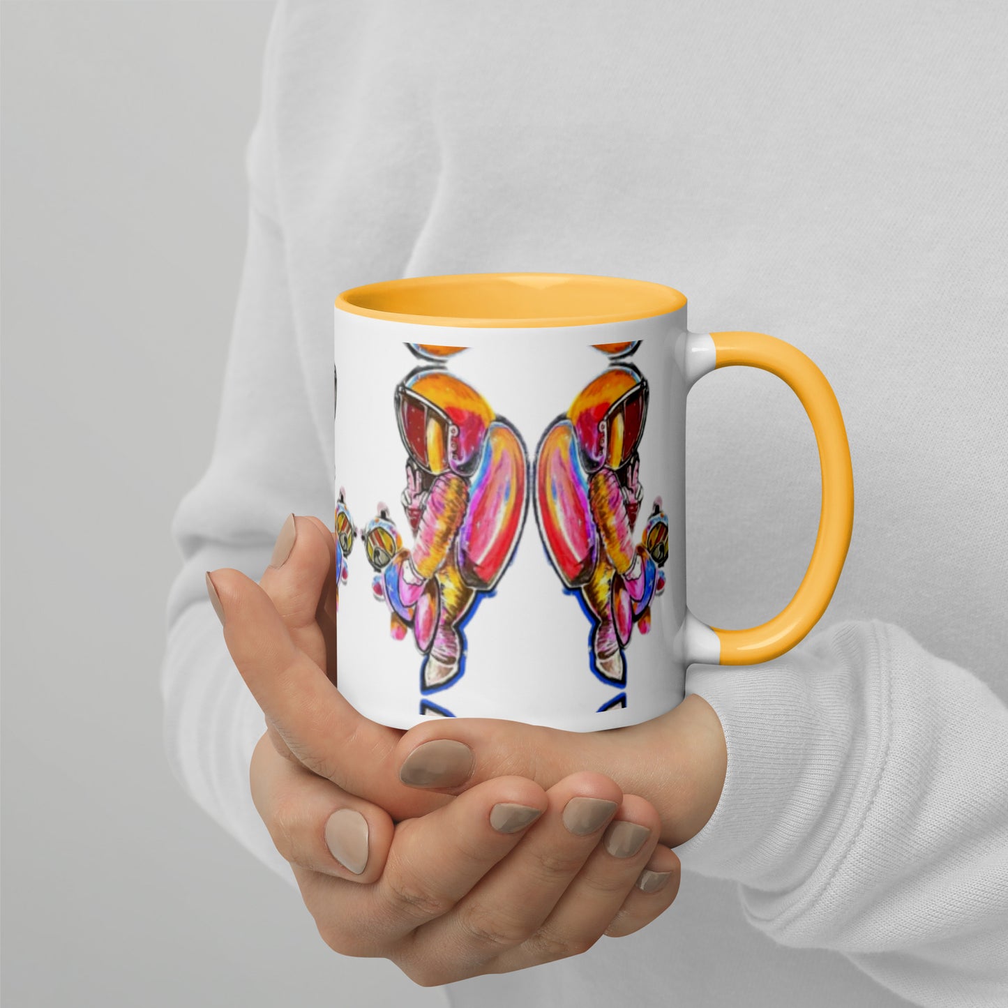 Space Girl with Teddy Mug with Color Inside