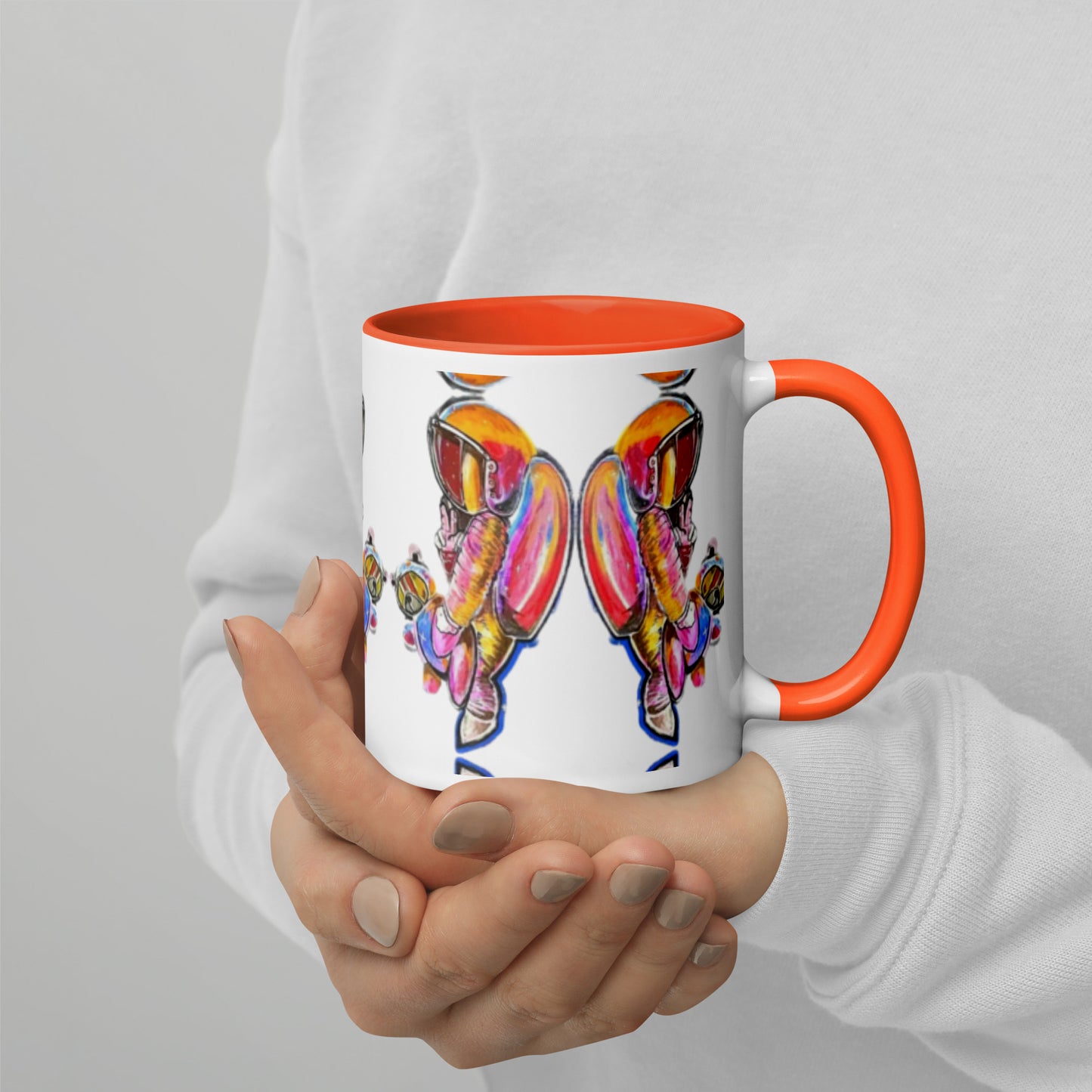 Space Girl with Teddy Mug with Color Inside