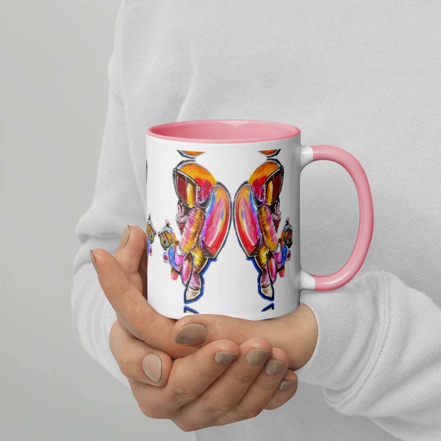 Space Girl with Teddy Mug with Color Inside