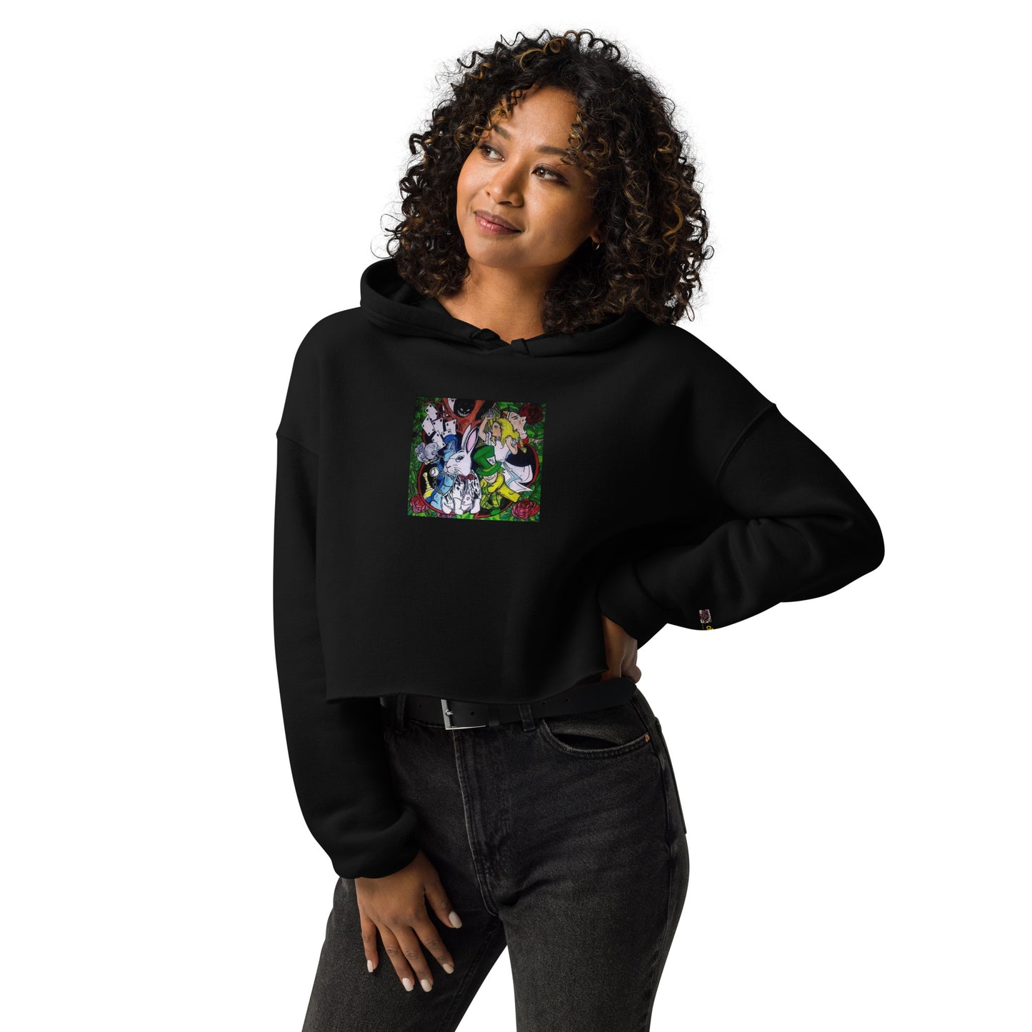 Alice in the Roses Crop Hoodie