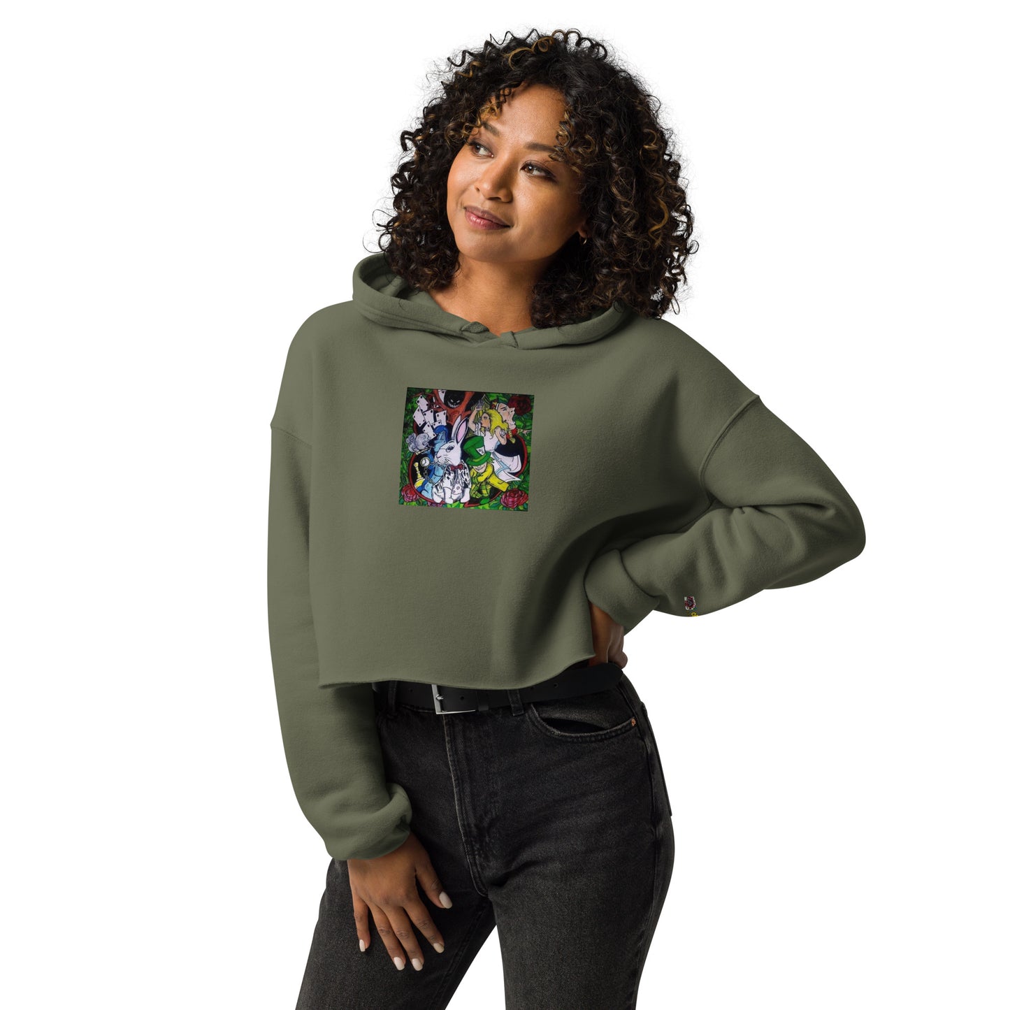 Alice in the Roses Crop Hoodie