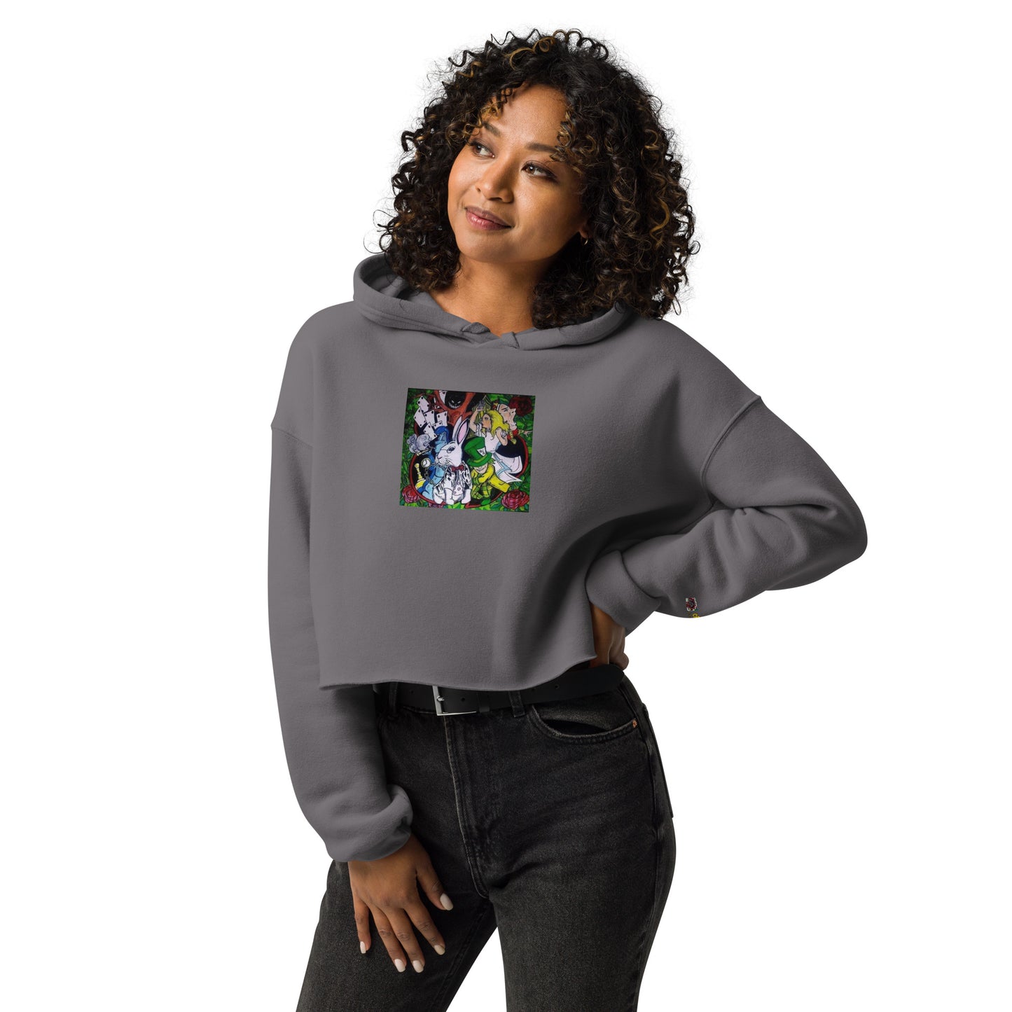 Alice in the Roses Crop Hoodie