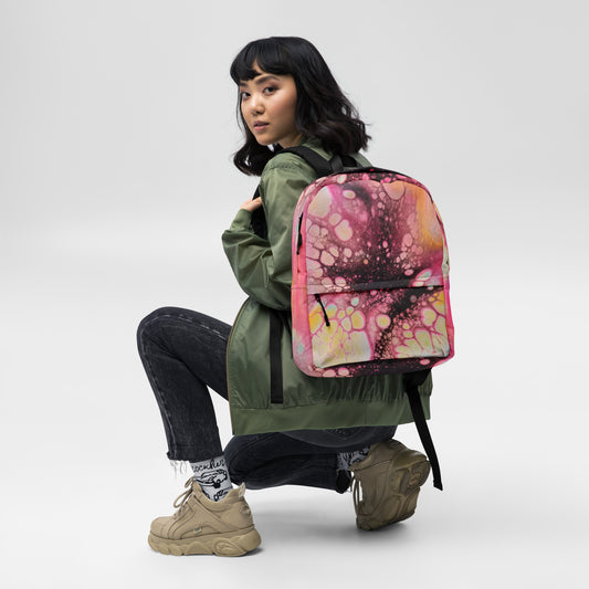 Pink Abstract Burst Backpack