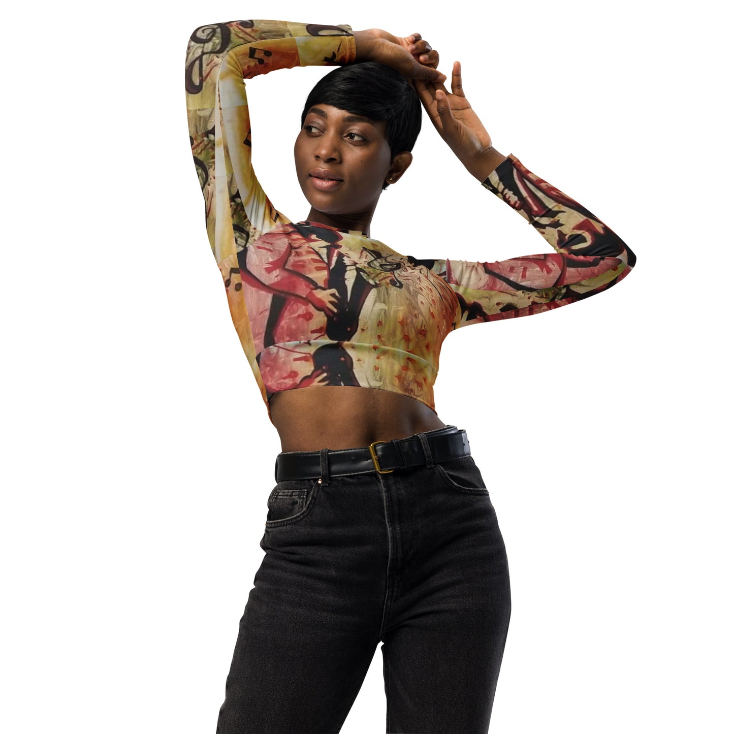 On the Sax Recycled long-sleeve crop top