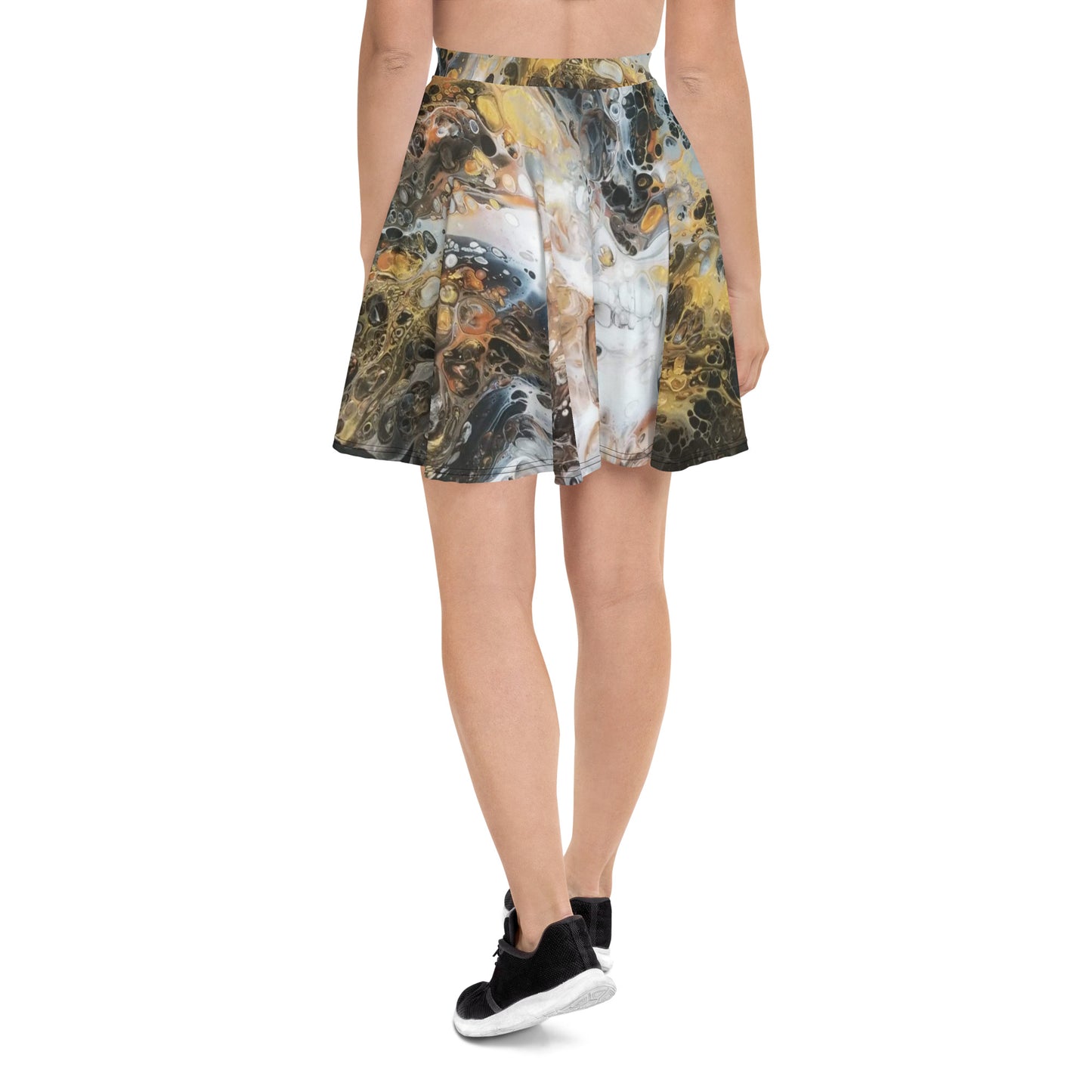 Golden Lattice Skater Skirt