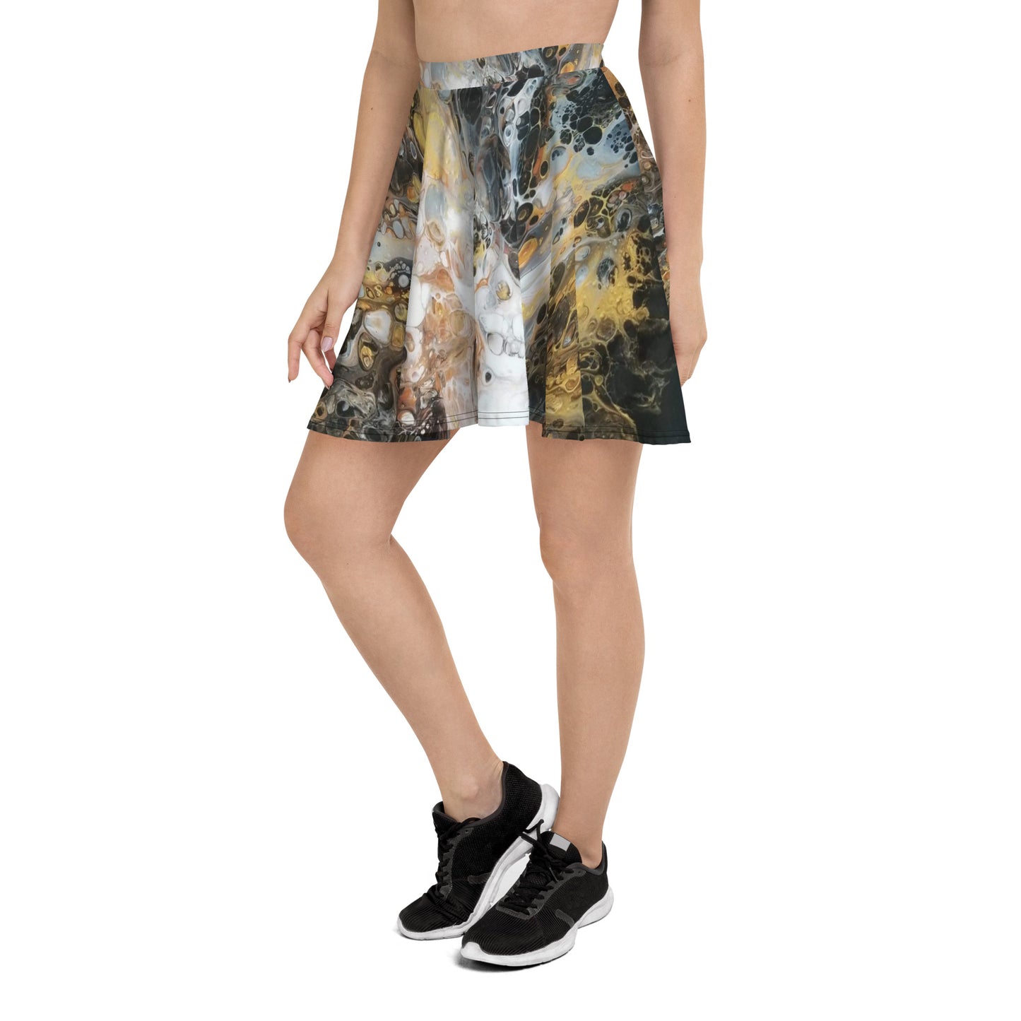 Golden Lattice Skater Skirt