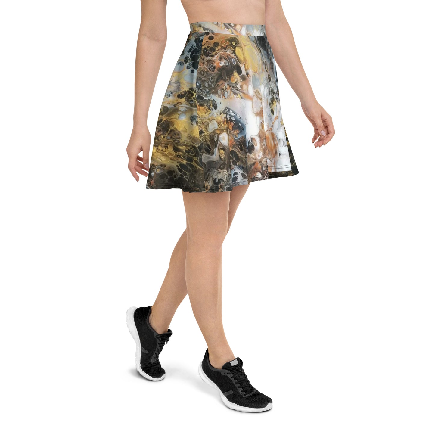 Golden Lattice Skater Skirt
