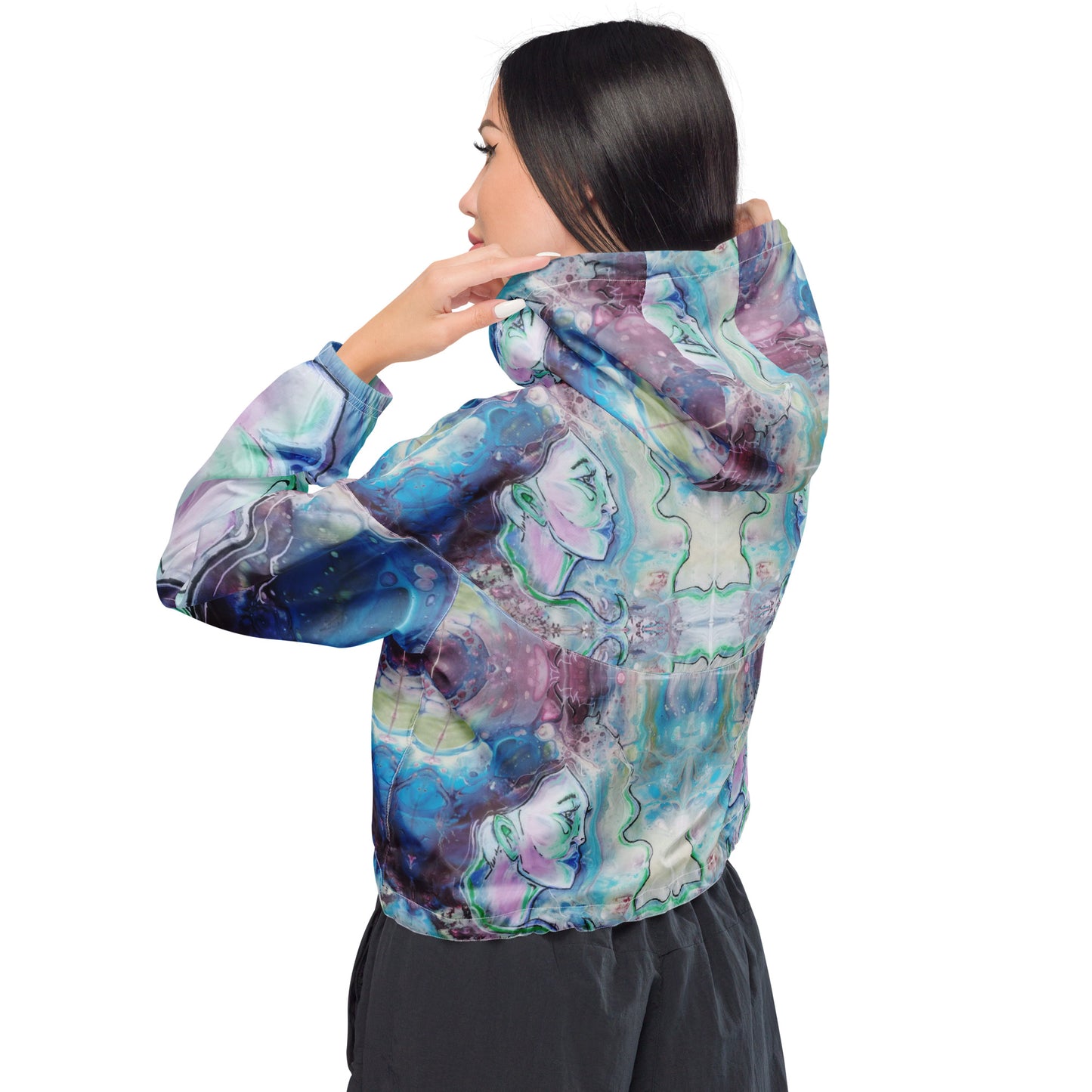 Lady in Blue Women’s cropped windbreaker