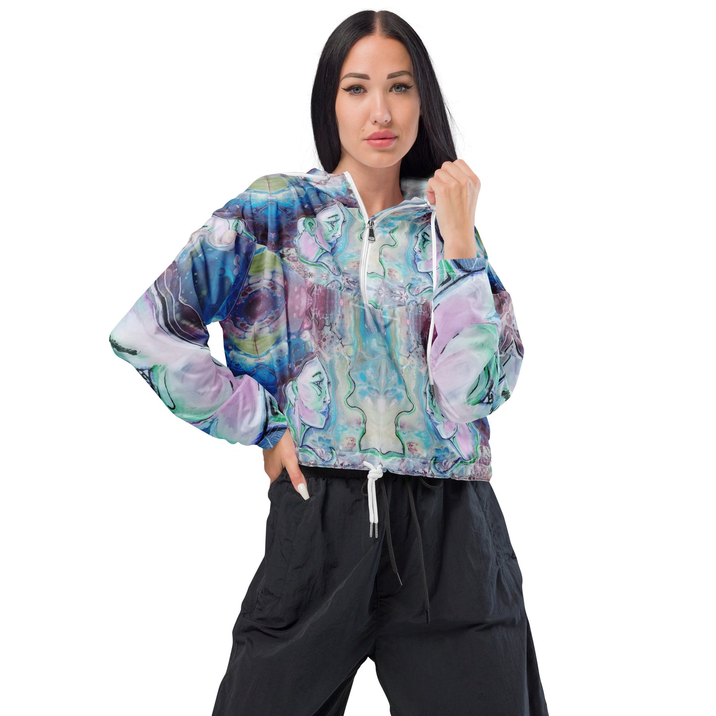Lady in Blue Women’s cropped windbreaker