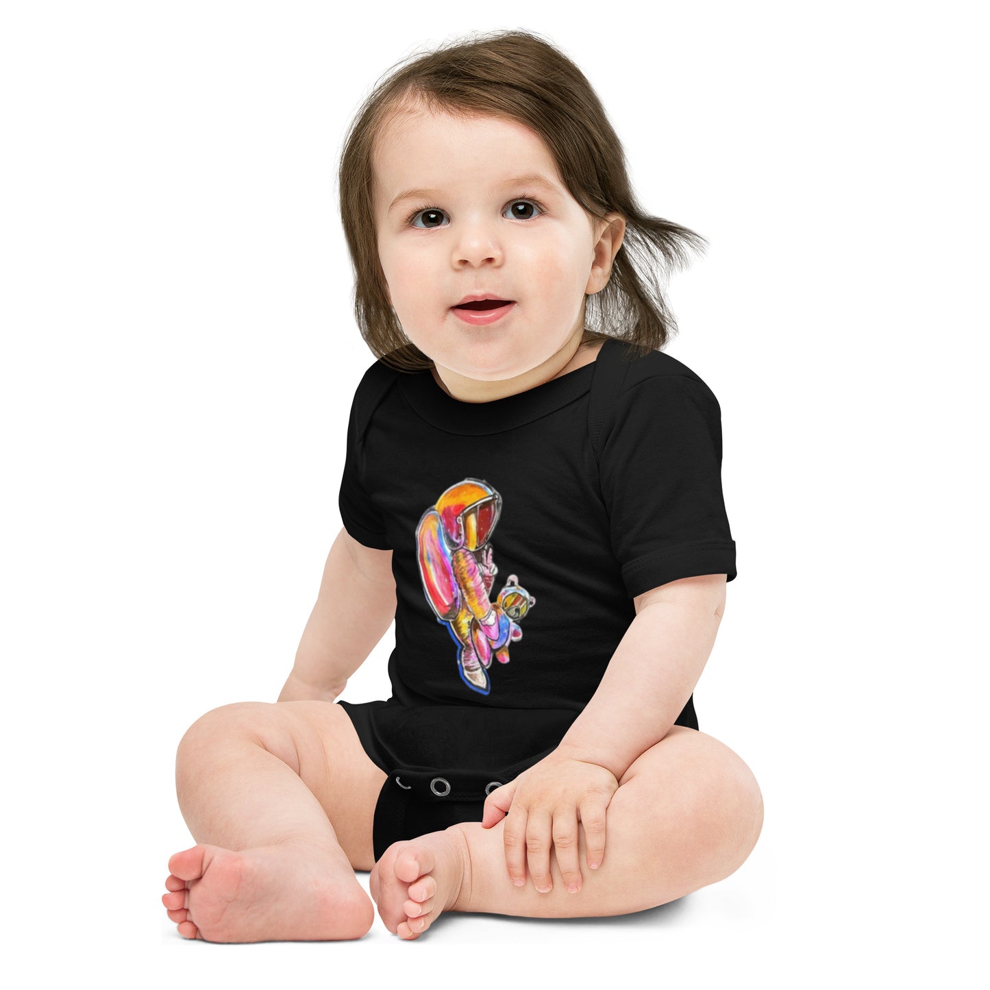 Space Baby with Teddy Baby short sleeve one piece