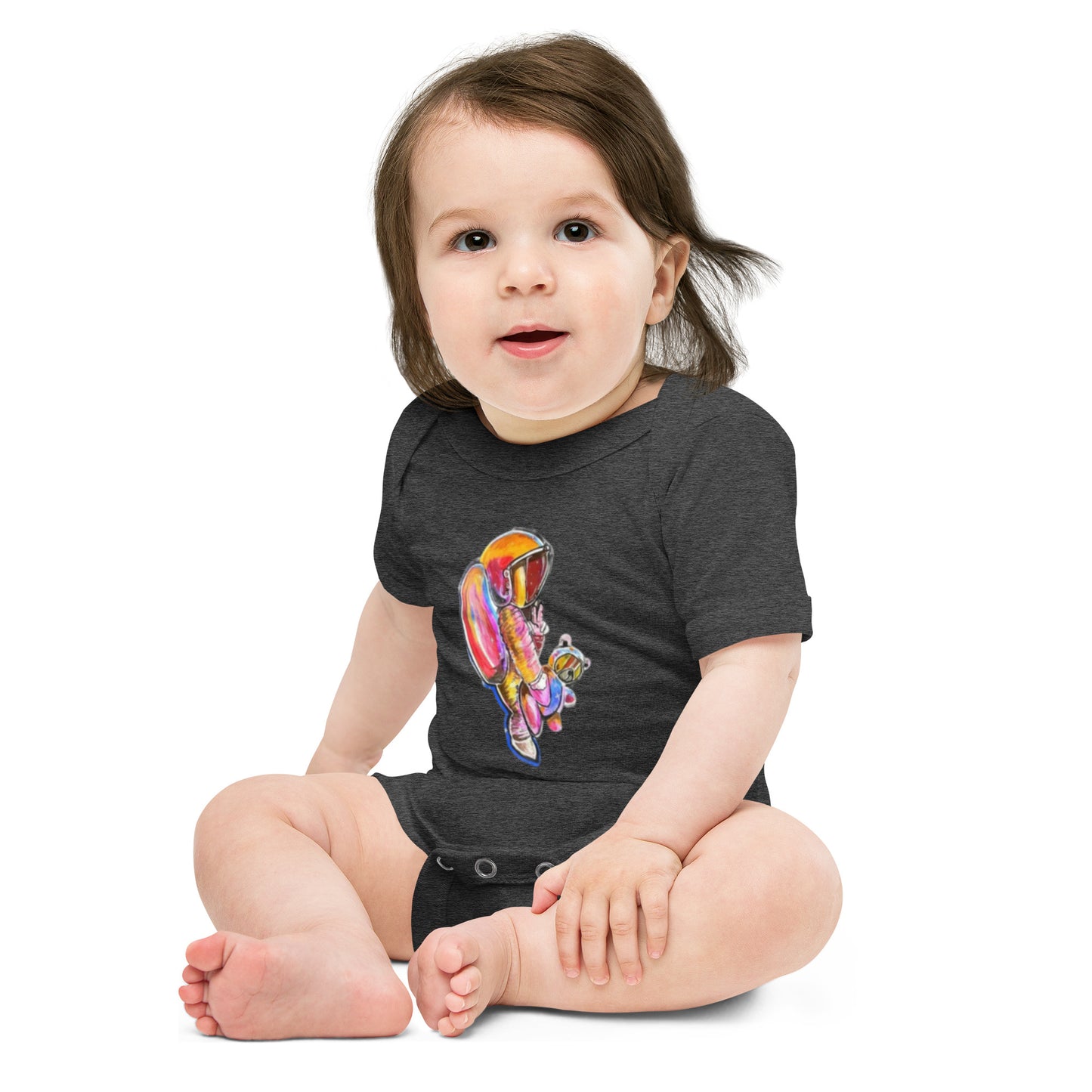 Space Baby with Teddy Baby short sleeve one piece