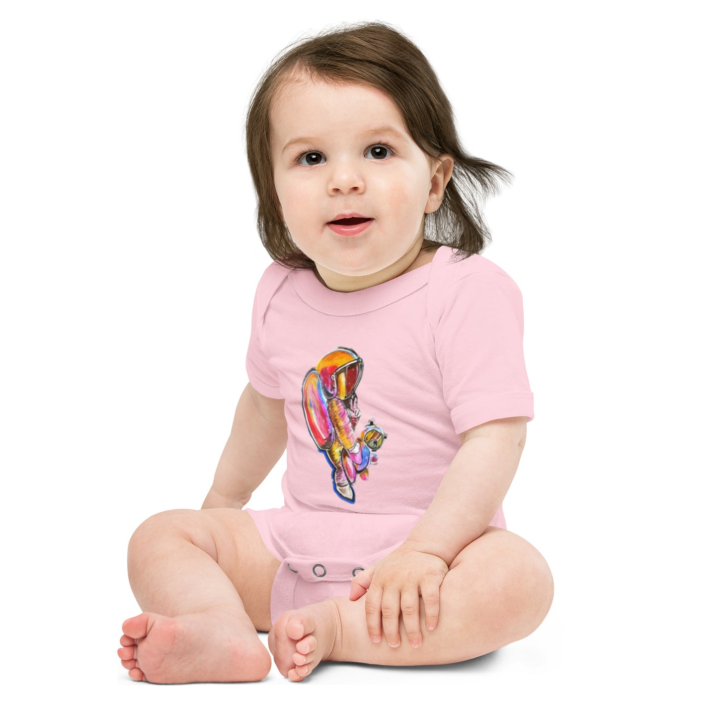 Space Baby with Teddy Baby short sleeve one piece