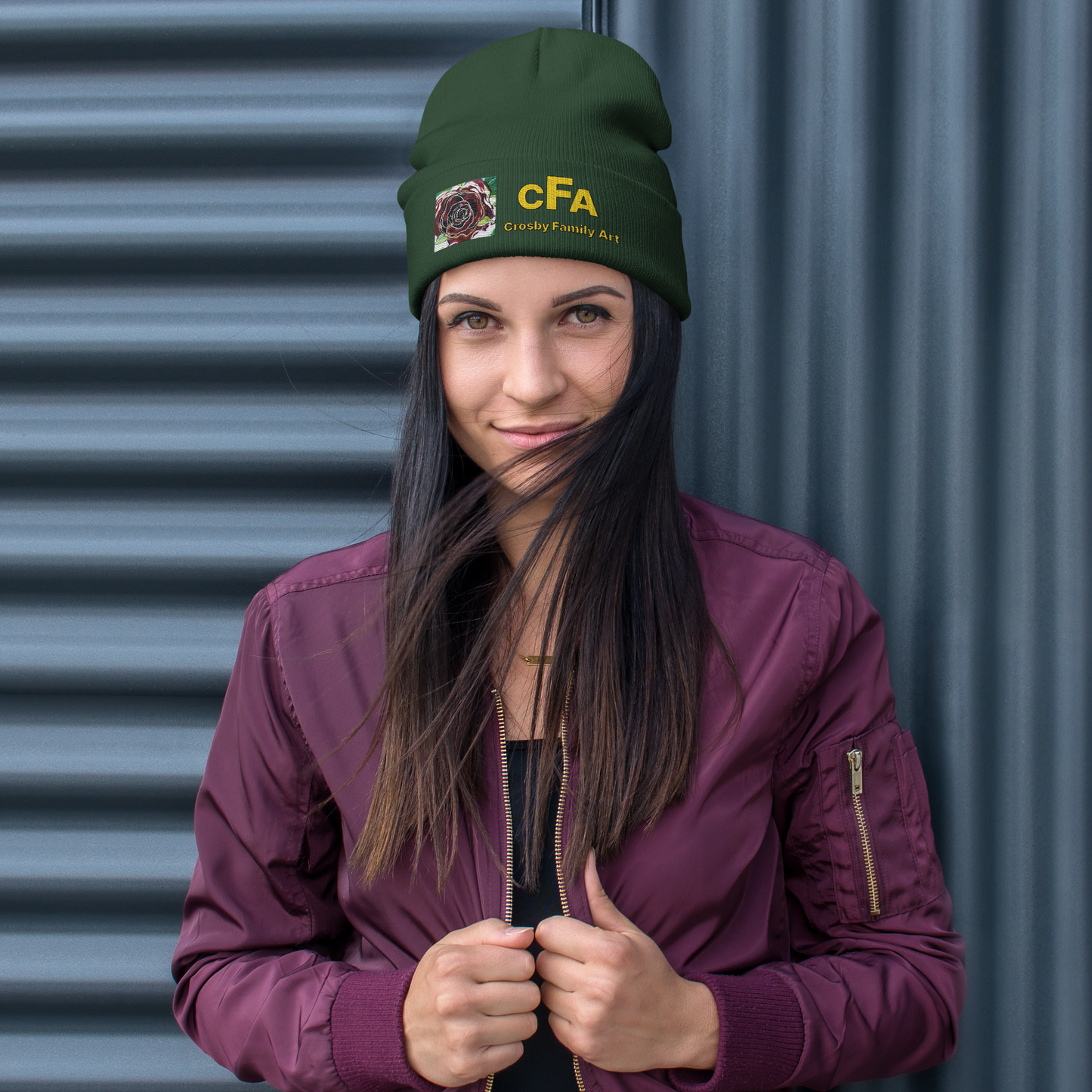 Embroidered Crosby Family Art Beanie