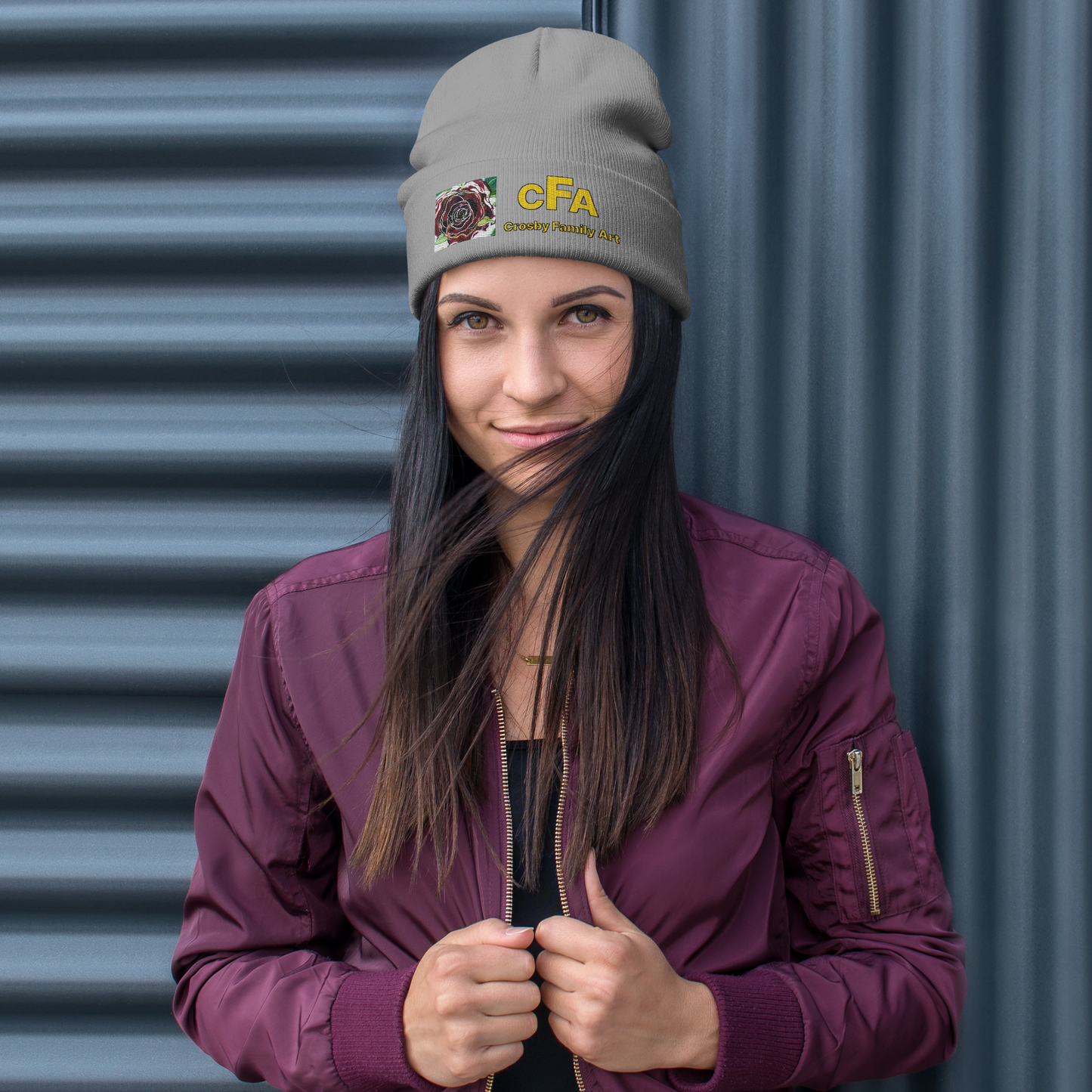 Embroidered Crosby Family Art Beanie