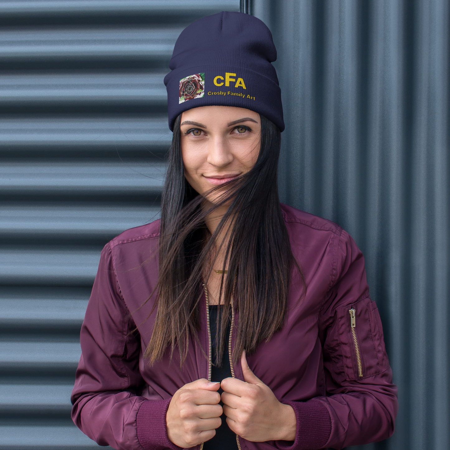 Embroidered Crosby Family Art Beanie