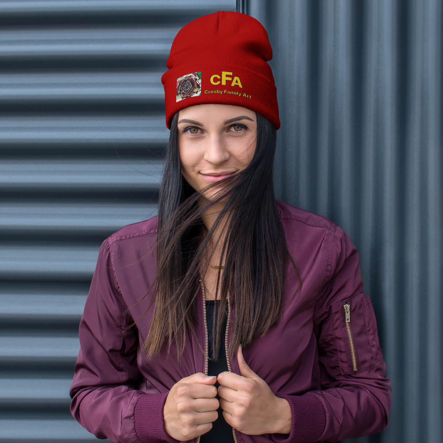 Embroidered Crosby Family Art Beanie