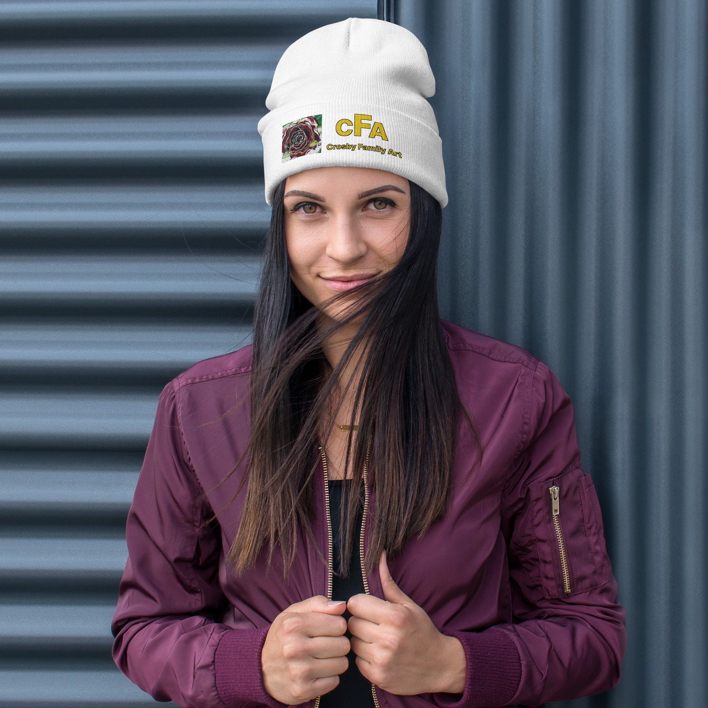 Embroidered Crosby Family Art Beanie