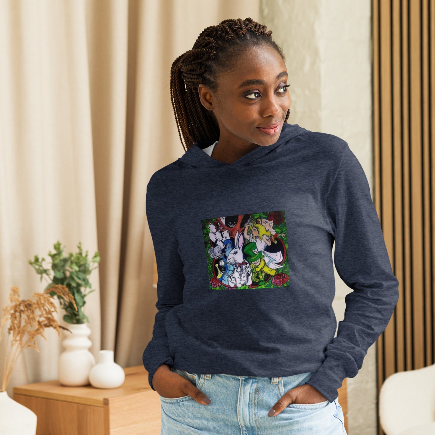 Alice in the Roses Collage Hooded long-sleeve tee