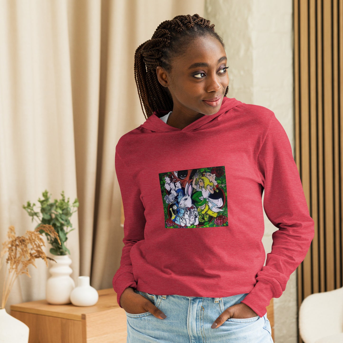 Alice in the Roses Collage Hooded long-sleeve tee