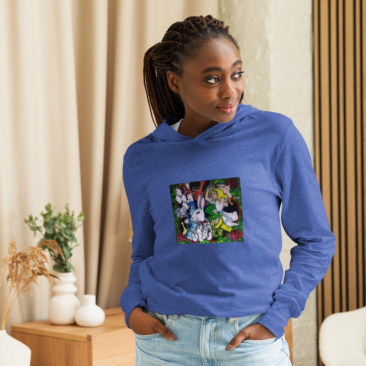 Alice in the Roses Collage Hooded long-sleeve tee