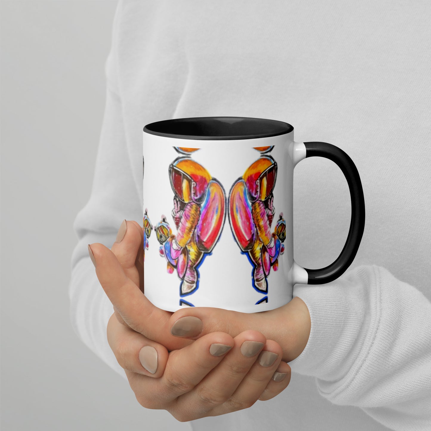 Space Girl with Teddy Mug with Color Inside