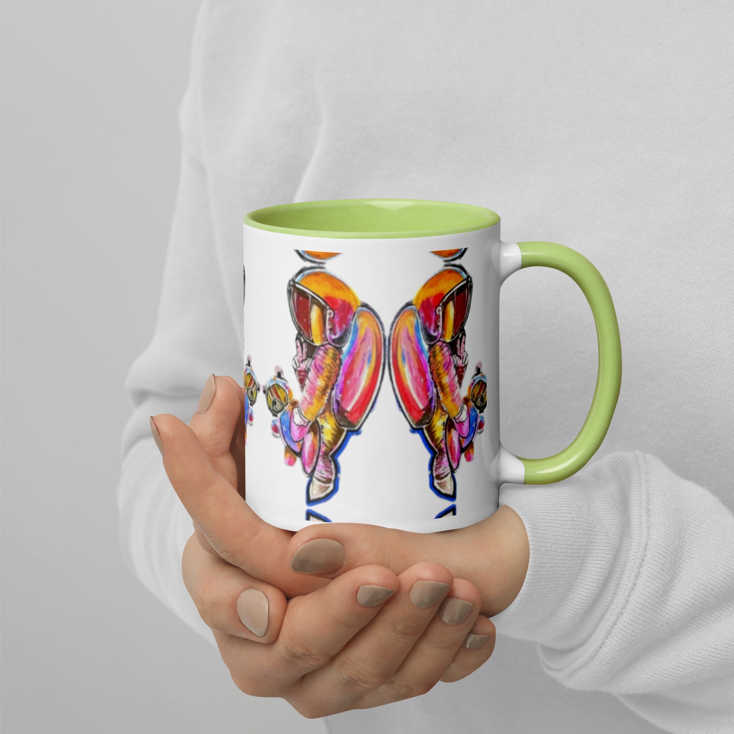 Space Girl with Teddy Mug with Color Inside