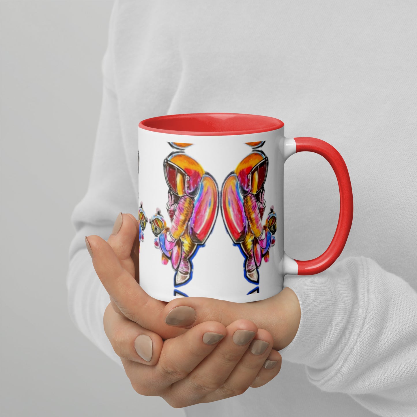 Space Girl with Teddy Mug with Color Inside
