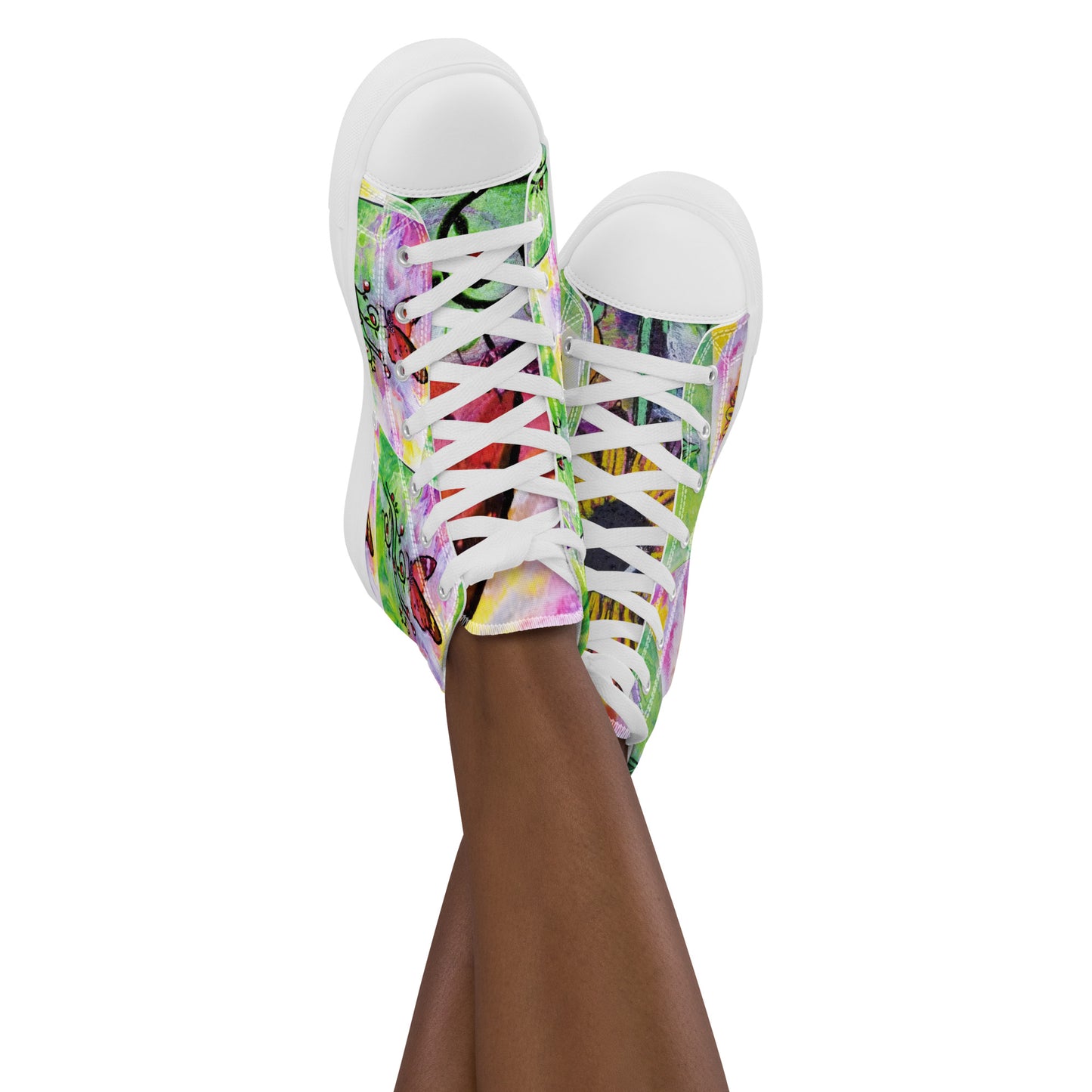 Nature Collage Women’s high top canvas shoes