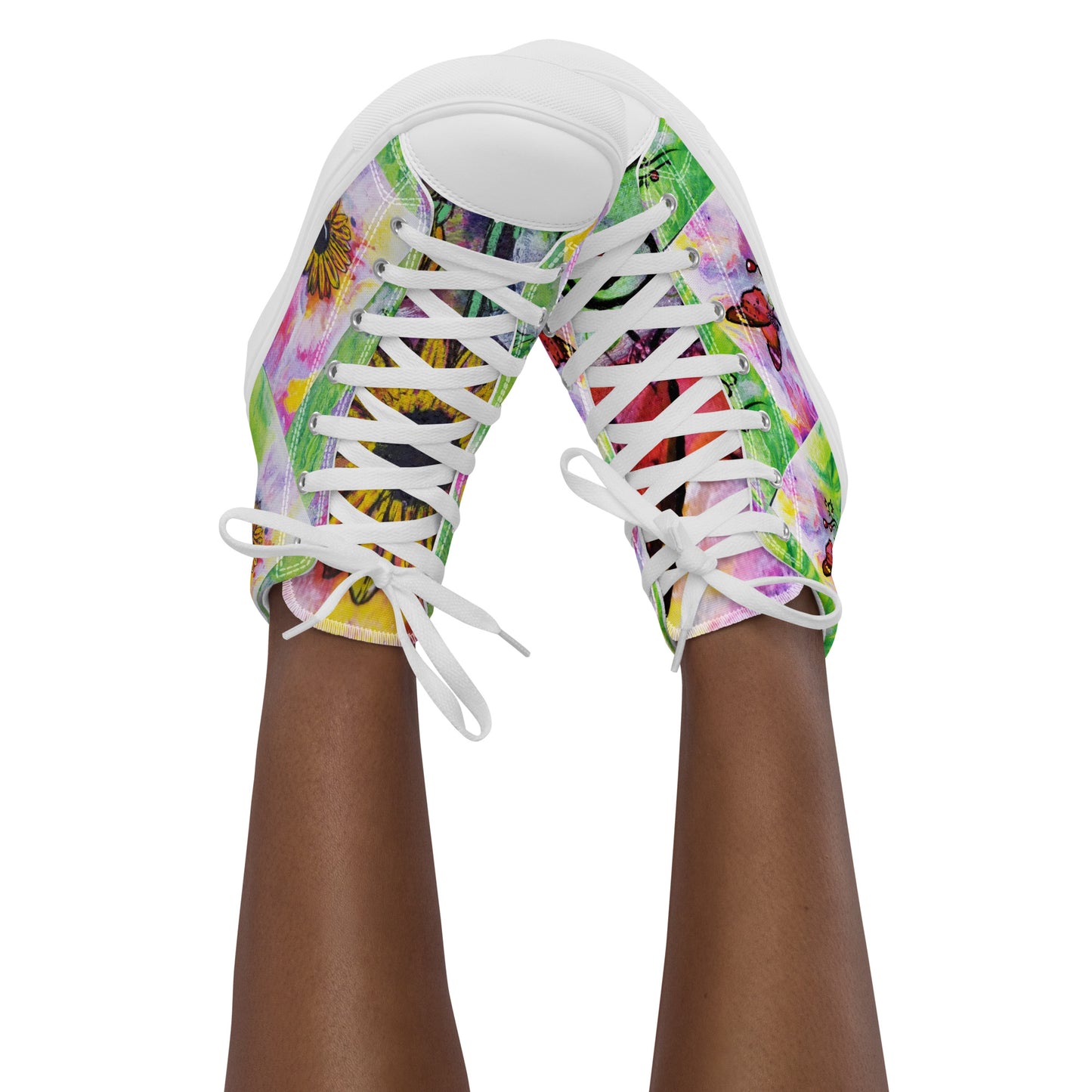 Nature Collage Women’s high top canvas shoes